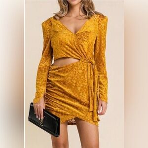 Fashion Nova Golden Textured Dress